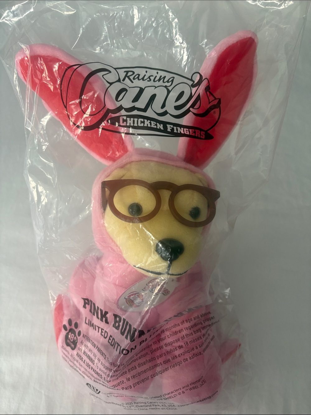 Raising Cane's A Christmas Story Pink Bunny Plush 2025